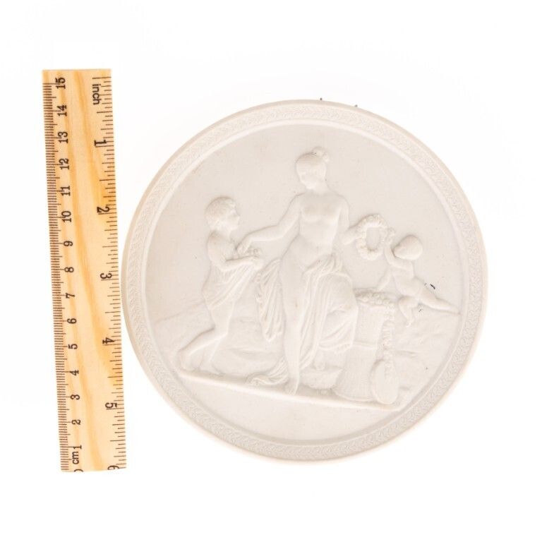 Royal Copenhagen Danish Porcelain Classical Thorvaldsen “Spring” Medallion Wall Plaque photo for sale