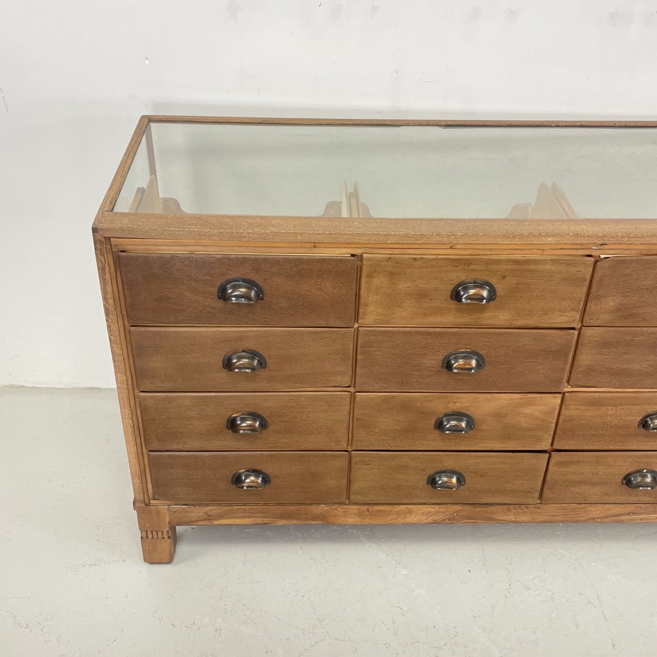 1930s 16 Drawer Oak Shop Counter photo for sale