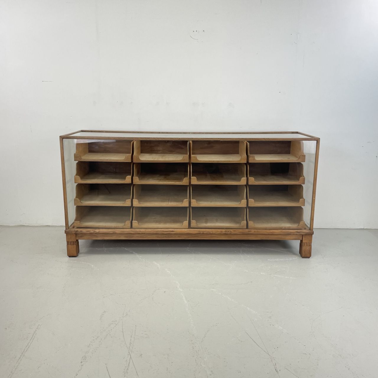 1930s 16 Drawer Oak Shop Counter photo vintage