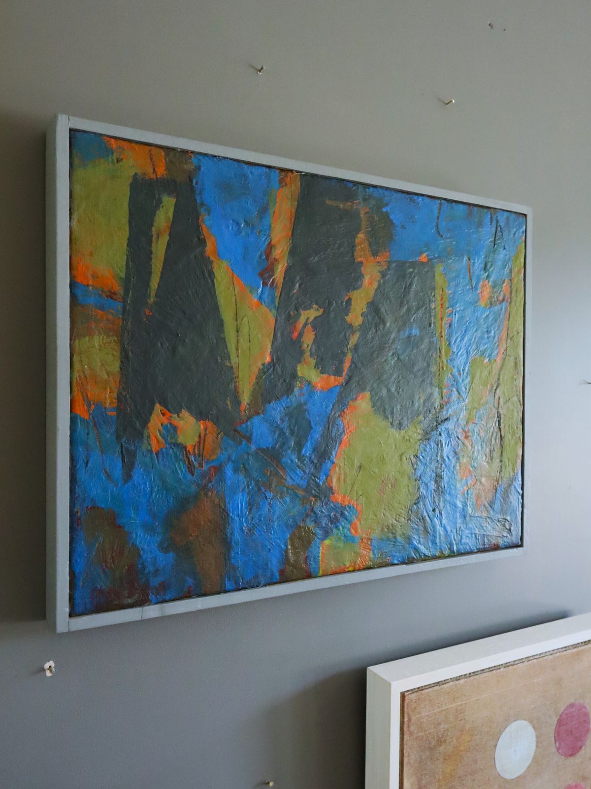 Cobalt Collision Oil Painting, 1990s photo 490.0