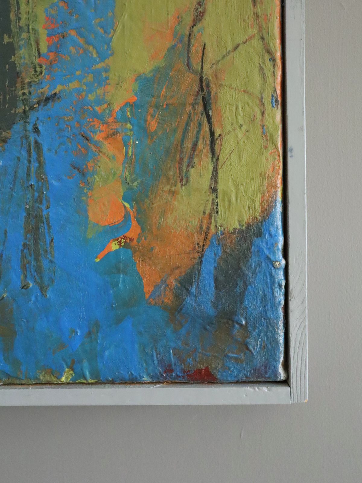 Cobalt Collision Oil Painting, 1990s photo buy