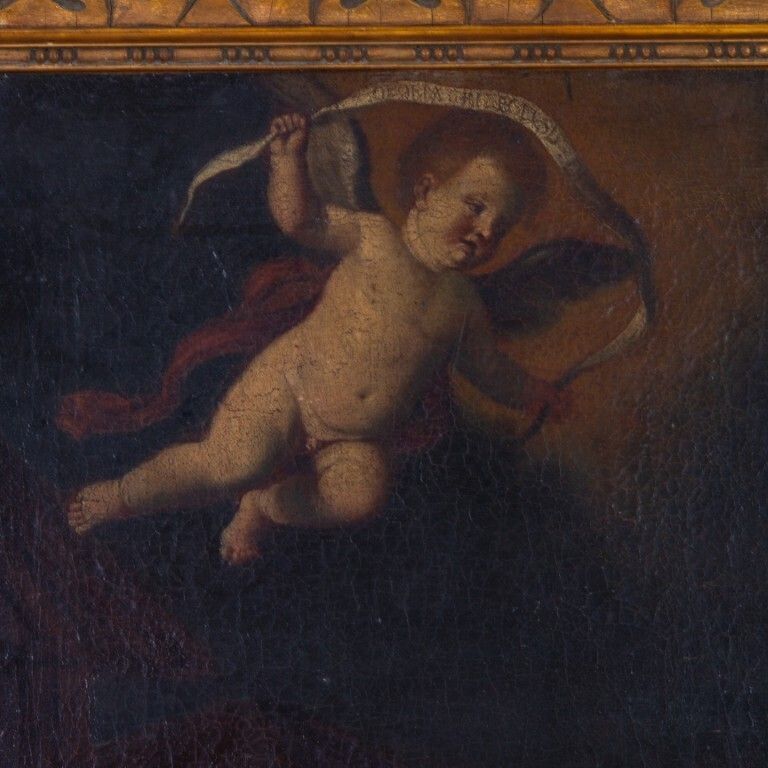 Huge Mid 17th Century Old Master Oil Painting On Canvas Depicting The Nativity photo for sale