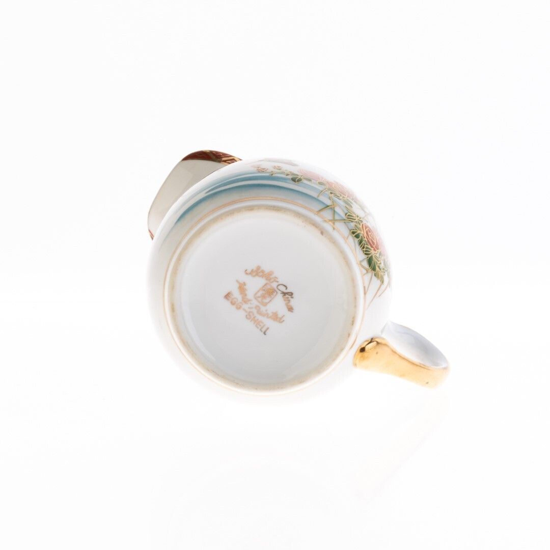 Mid Century Japanese Hand Painted Flying Birds Kutani Porcelain Creamer Jug photo furniture