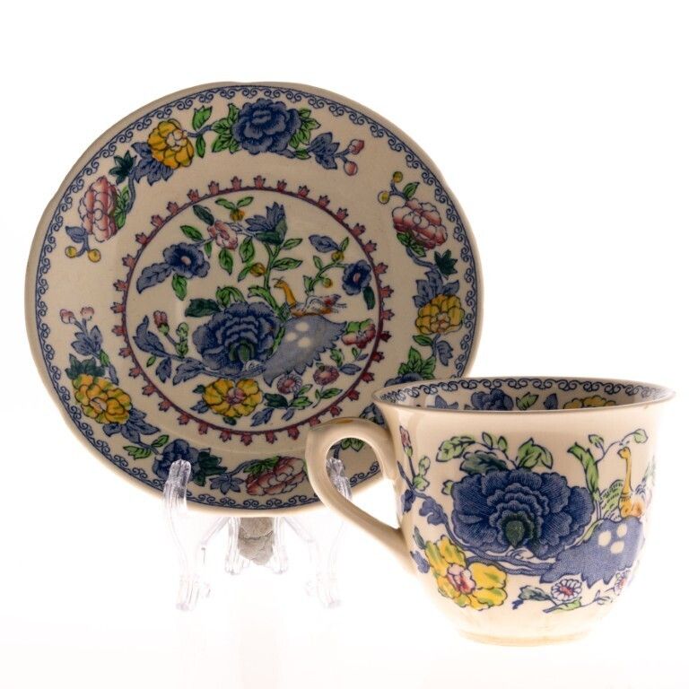 1940’s Mason’s Ironstone Ceramic Pottery Regency Pattern Teacup And Saucer