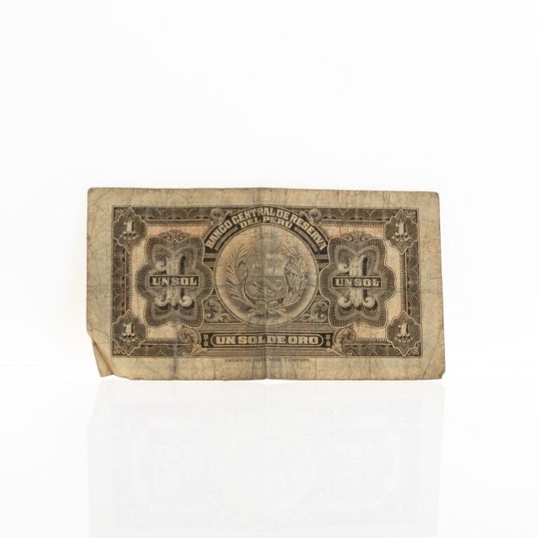 1 Sol De Oro Banknote From Banco Central De Reserva Del Peru, Dated 1935 photo Home Decor