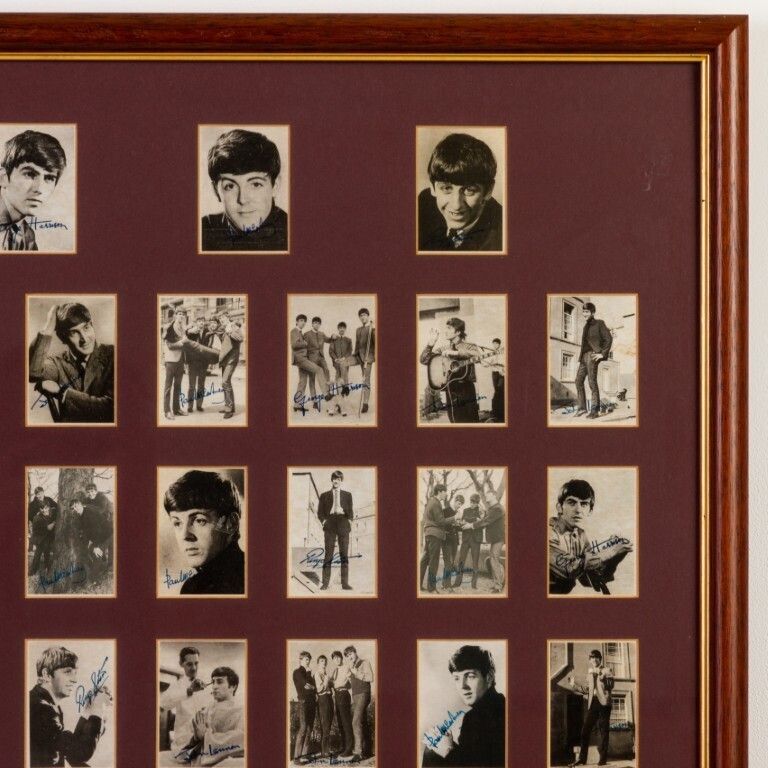 The Beatles Vintage Bubblegum Cards Framed Collection photo furniture