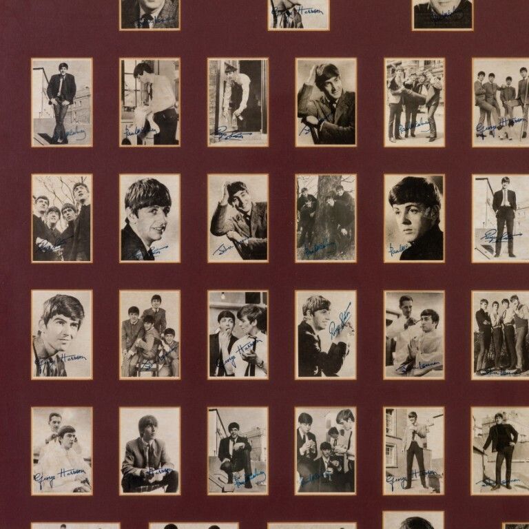 The Beatles Vintage Bubblegum Cards Framed Collection photo for sale