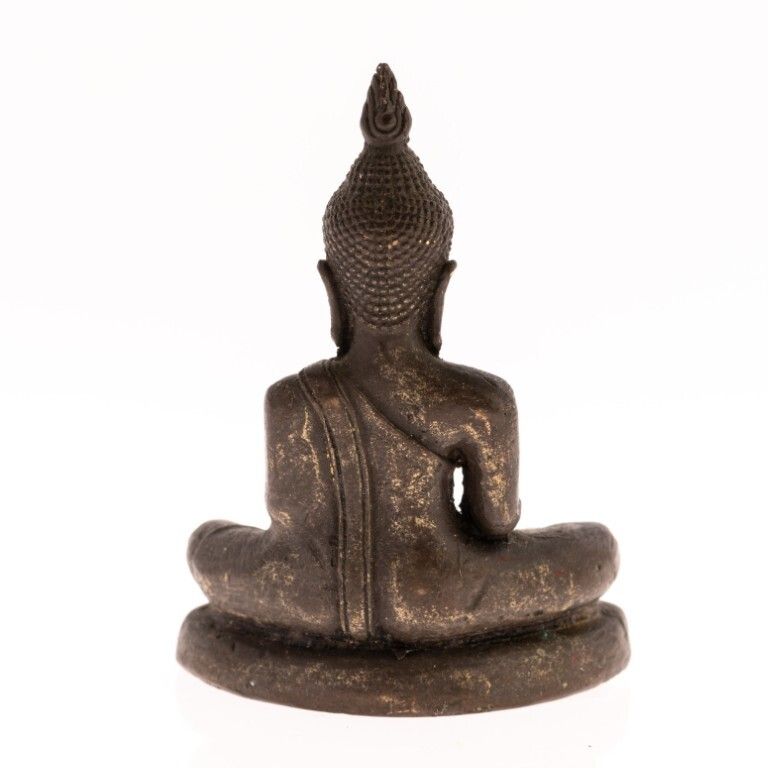 Antique Nepalese Seated Buddhist Bronze Buddha In Meditation Sculpture photo furniture