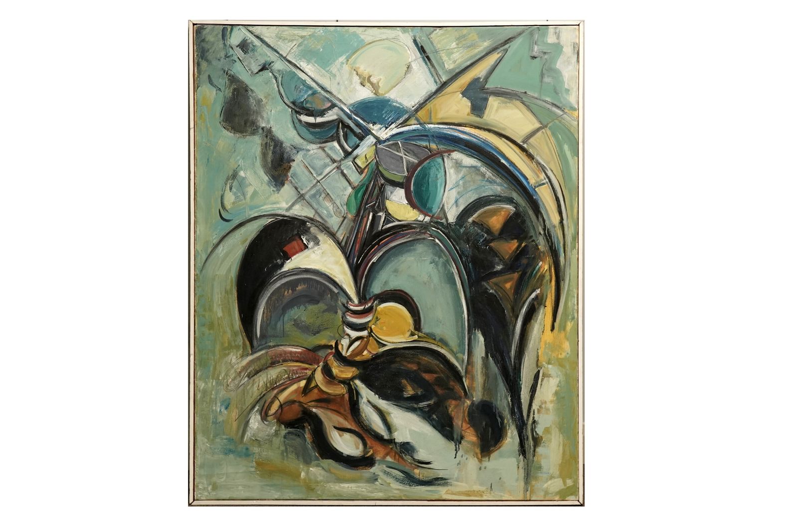 Very Large Mid Century Scottish School Abstract Painting, Oil On Canvas