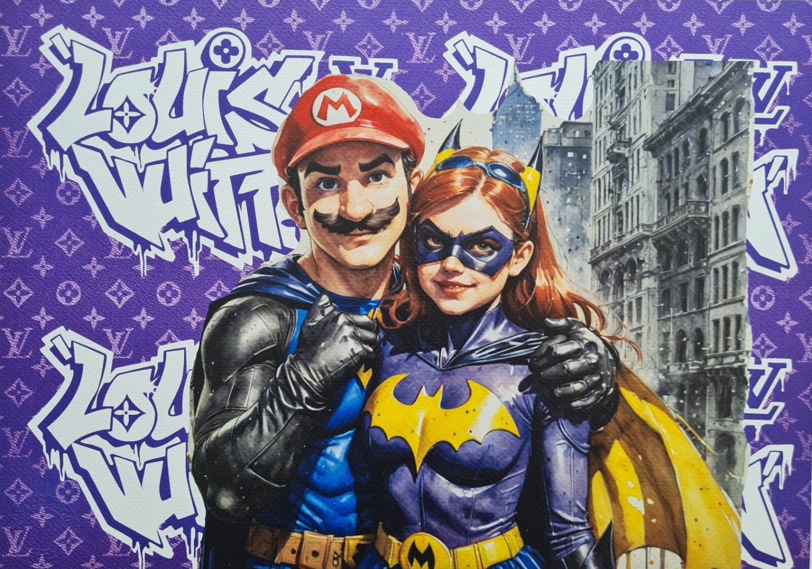 Death Nyc * Batgirl & Mario * 45 X 32 Cm * Signed * Limited * Certificate # XX/120 photo furniture