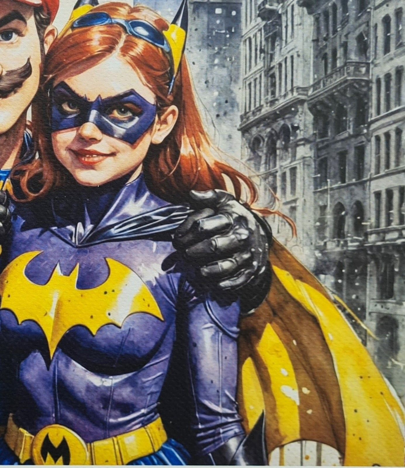 Death Nyc * Batgirl & Mario * 45 X 32 Cm * Signed * Limited * Certificate # XX/120 photo 900.0