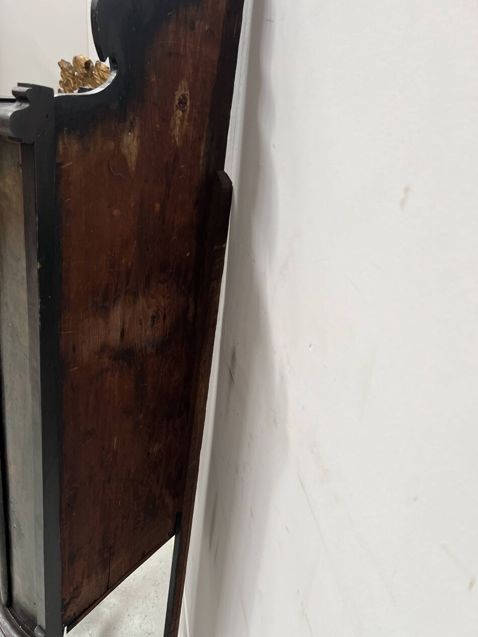 Half Moon Corner Cabinet Decorated With A Biblical Scene, 19th Century photo vinterior