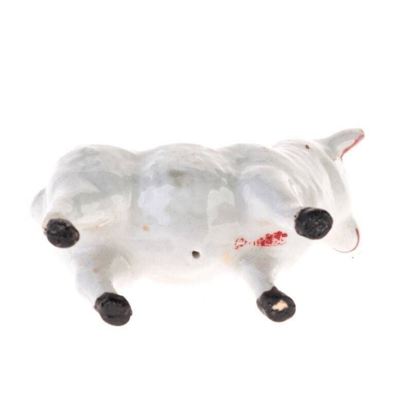 Antique Glazed Porcelain Sheep Figure 19th Century photo furniture