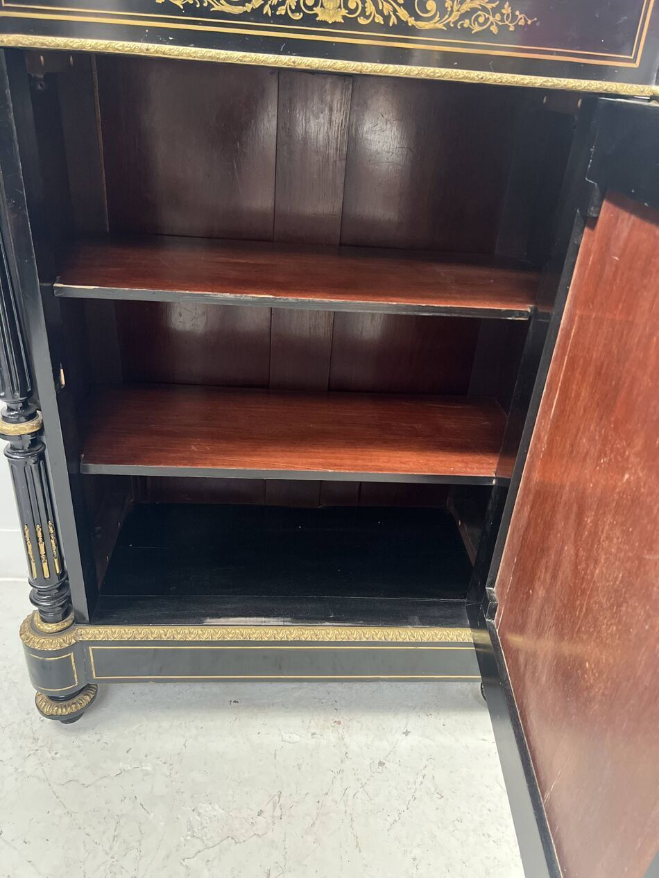 photo buy Napoleon III Furniture Has A Black Wooden Door And Brass Marquetry 19th Century