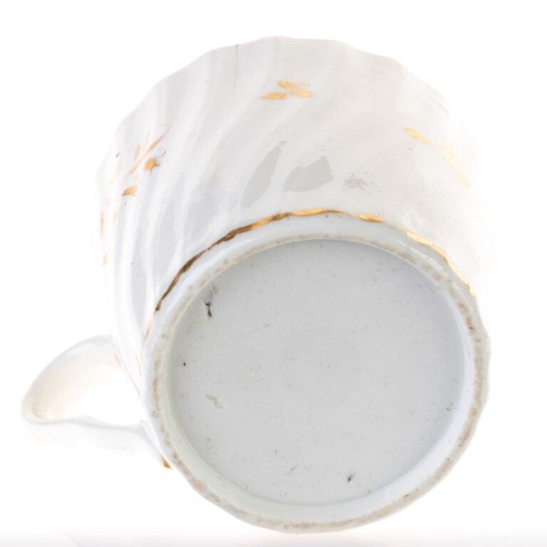 18th Century English Worcester Hand Painted Porcelain Reeded Coffee Cup photo furniture