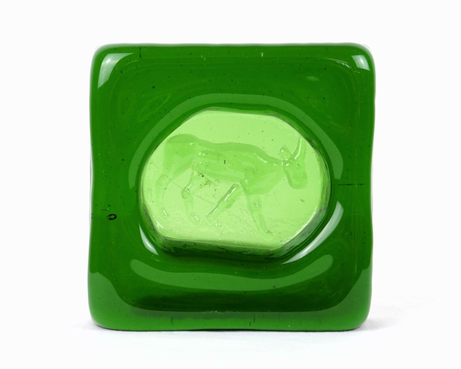 A Mid Century Swedish Glass Animal Dish By Erik Hoglund For Boda