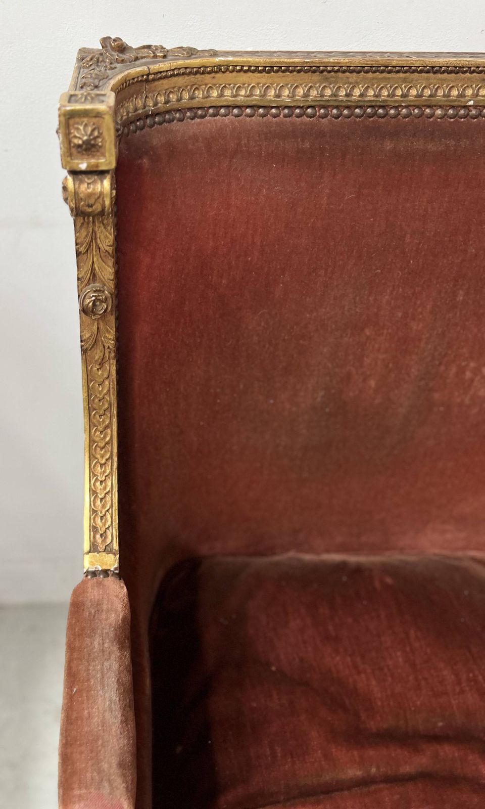 Two Louis XVI Style Wing Chairs In Gilded Wood, 20th Century photo furniture