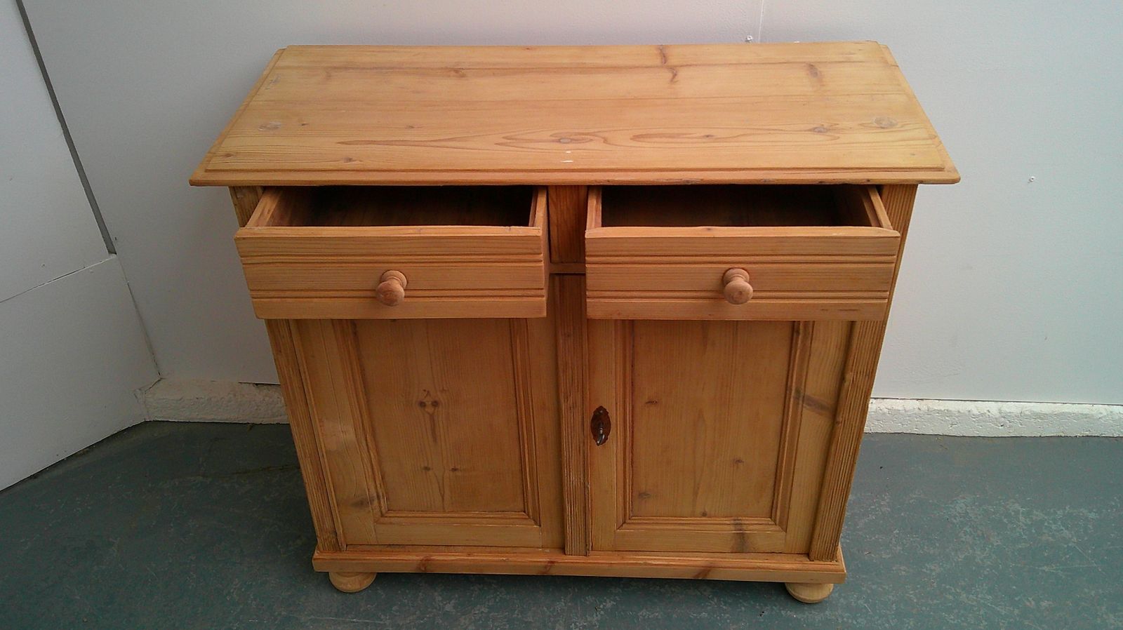 A Lined Pine Shallow Victorian Dresser Base To Wax/Paint photo Furniture