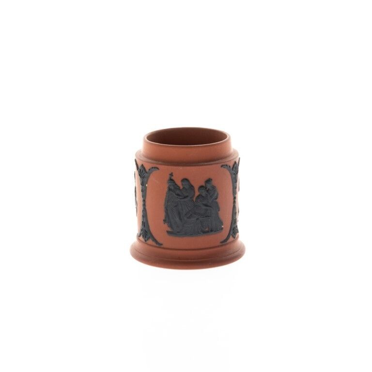 Antique Wedgwood Basalt Jasperware Ceramic & Terracotta Rosso Anticco Vase 19th Century