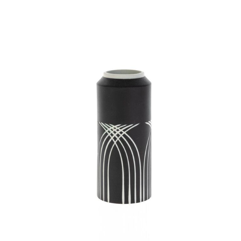 Mid Century Wedgwood Black Jasperware Porcelain Symmetry Vase photo furniture