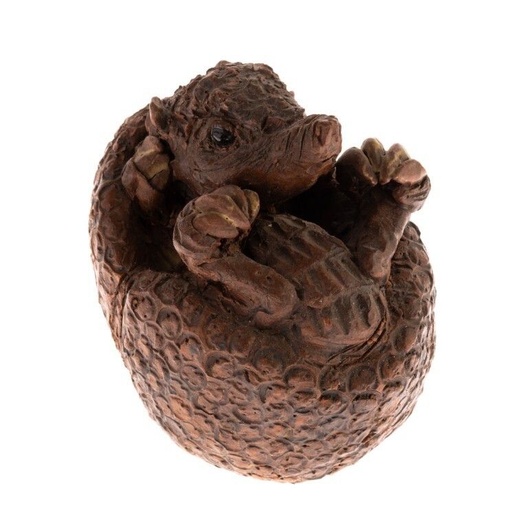 Mid Century British Studio Pottery Hand Painted Sculpture Of An Armadillo