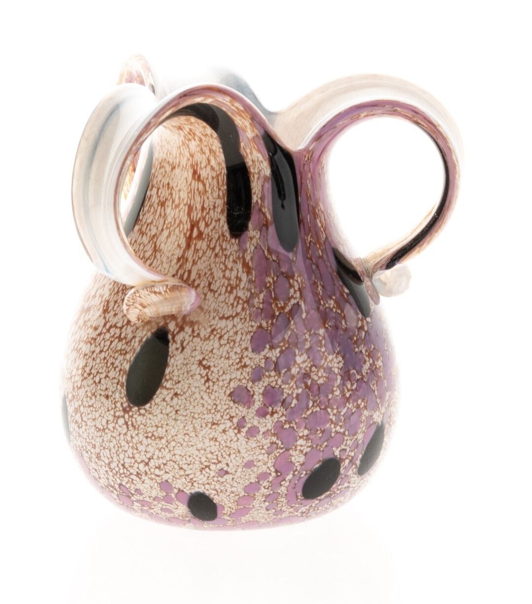 Scottish Selkirk Mid Century Hand Blown Studio Glass Mottled Pink Vase