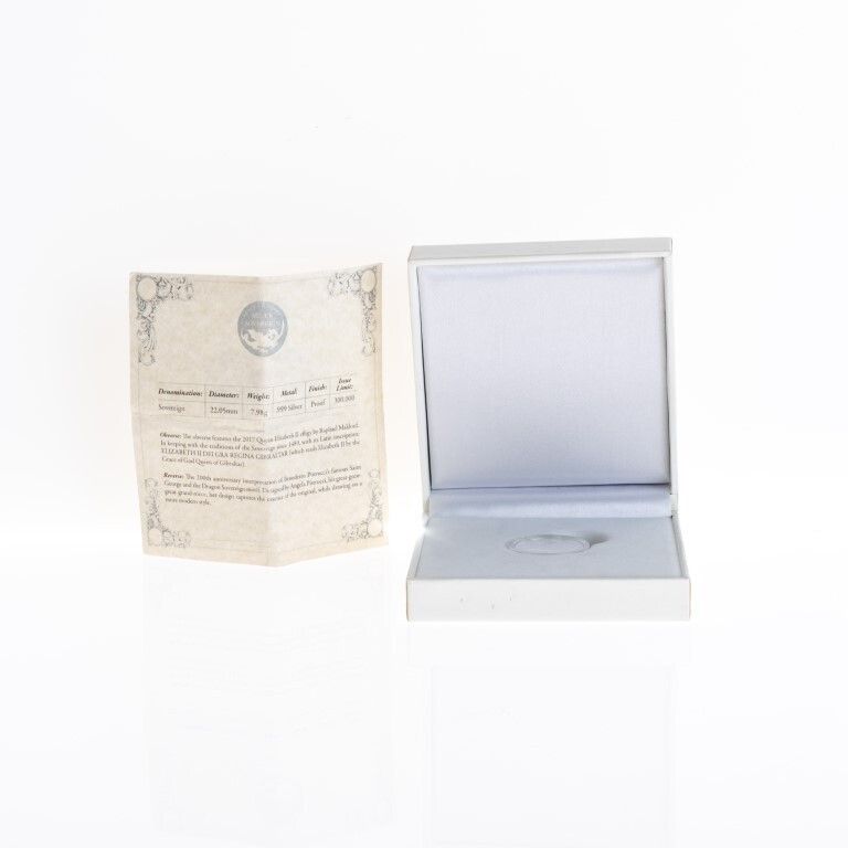 Silver London Mint Uncirculated Sovereign Depicting Saint George And The Dragon With Certificate photo furniture