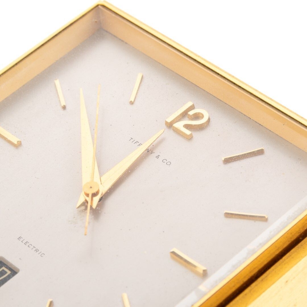 Vintage Tiffany & Co Vintage Brass Desk Date Clock photo for sale