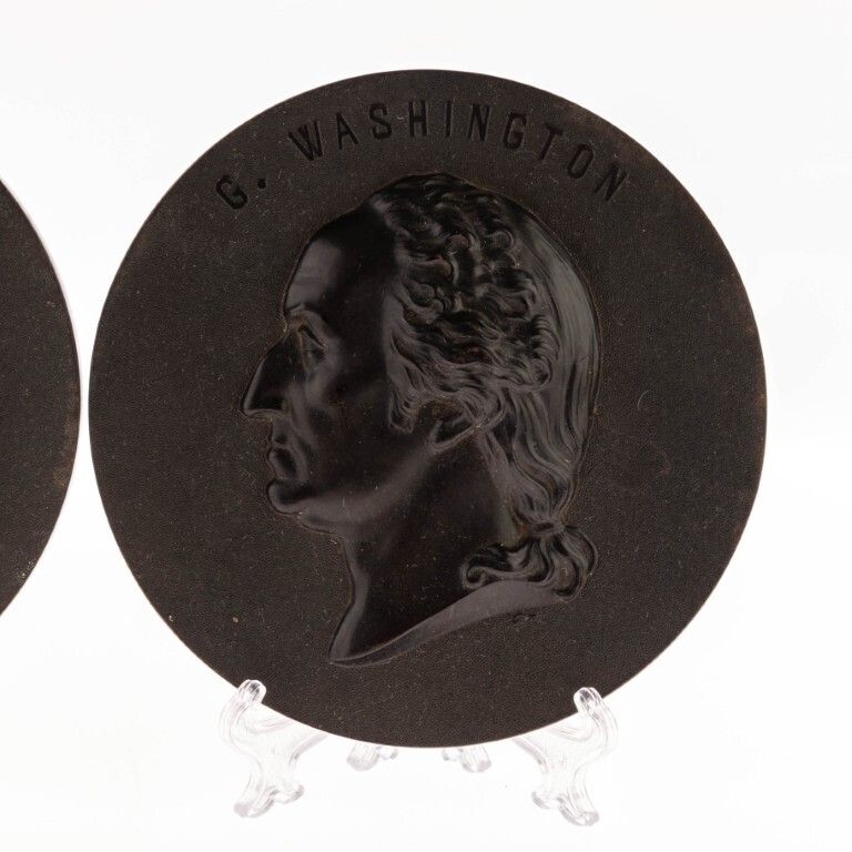 Antique Set Of Four Bois Durci Medallion Wall Portrait Plaques 19th Century photo 1475.0