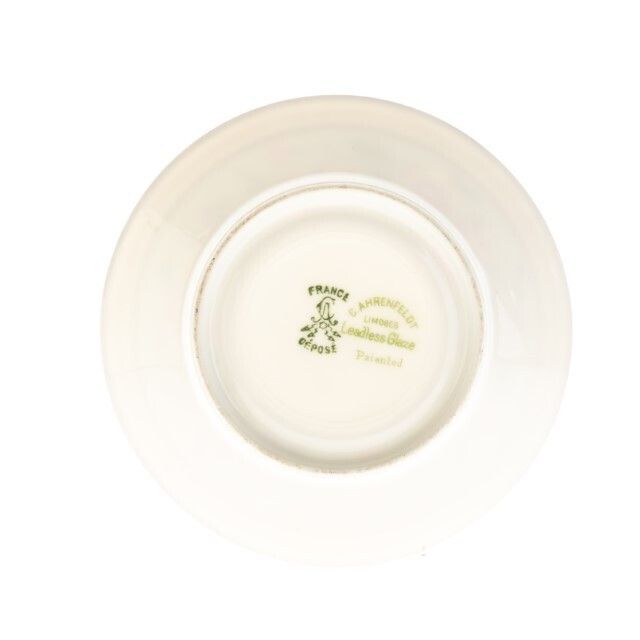 Antique French Charles Ahrenfeldt Limoges Fine Gilt Porcelain Floral Saucer Early 20th Century photo furniture