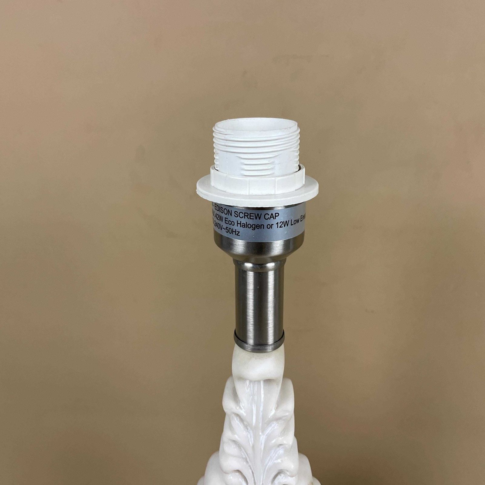 Pair Of Faux Marble Lamps Bedside Table Side Lights Ornate Style Modern Cream Repro photo 59.0