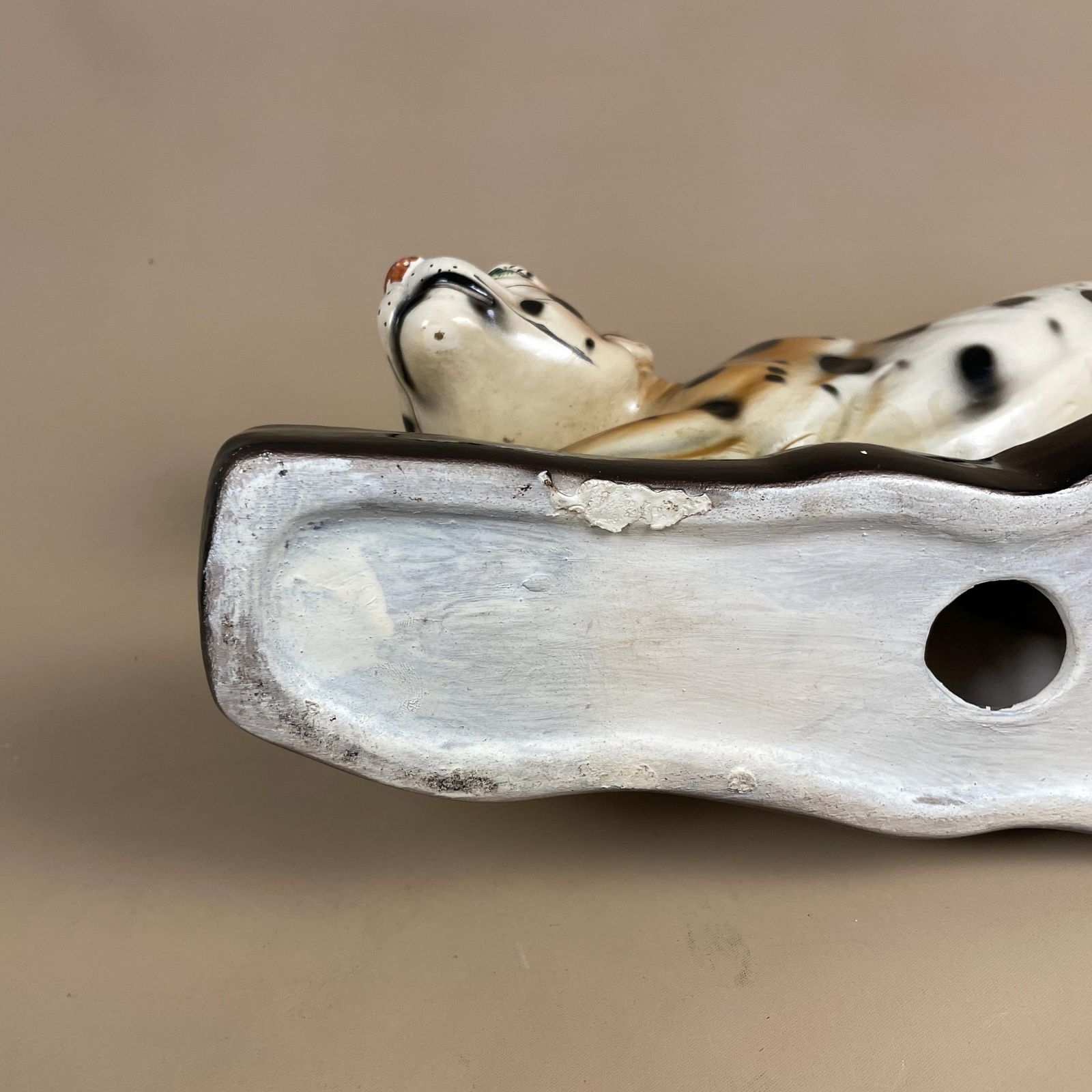 photo for sale Vintage Ceramic Leopard Ornament Big Cat Display Statue Figurine Maximalist Animal Safari Cheetah Spotted