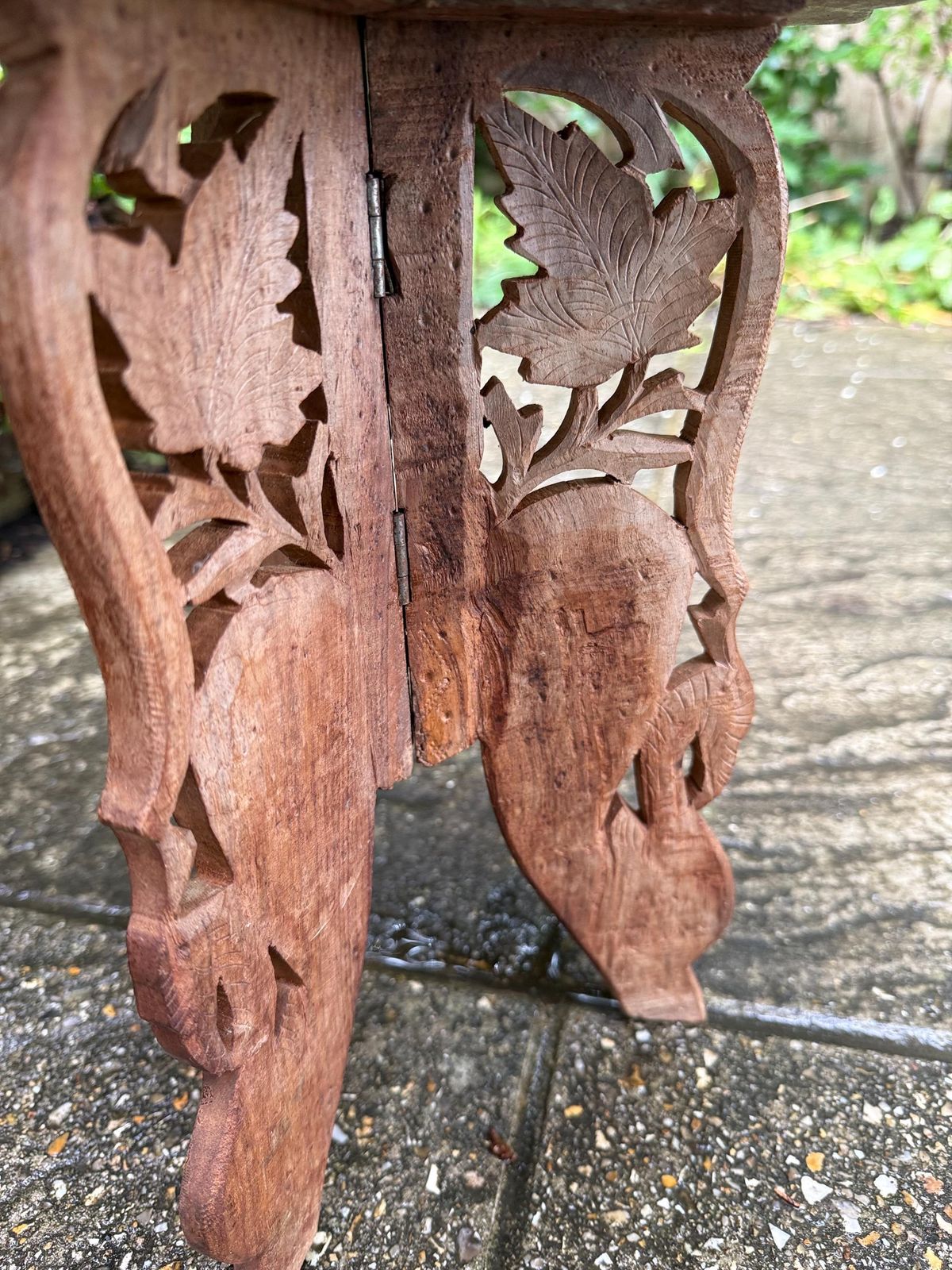 Vintage Carved Wooden Table, Small Vintage Carved Asian Table, Indian Wooden Table   Small Table Or Plant Stand, Lamp Table, Display Table photo Furniture