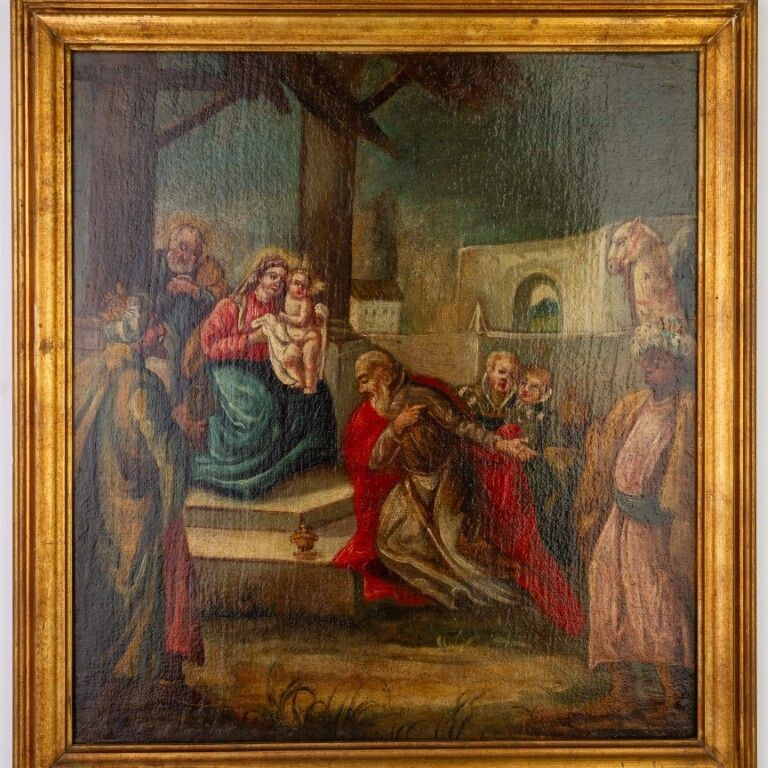 “Adoration Of The Magi” 17th Century Old Master Oil Painting photo furniture