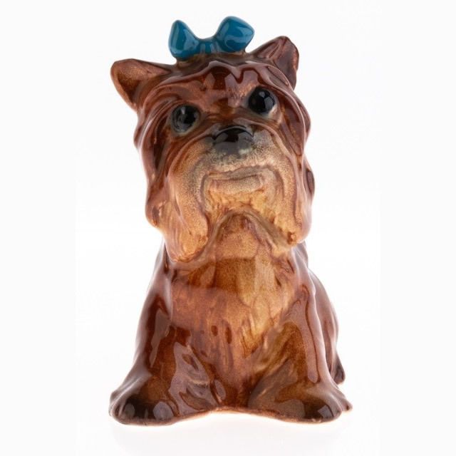Art Deco Goebel German Hand Painted Porcelain Ceramic Yorkshire Terrier Dog Figure