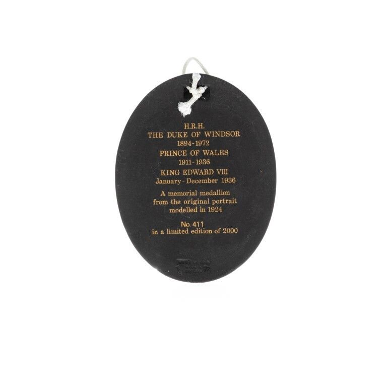 Wedgwood Black Basalt Jasperware Ceramic Porcelain Duke Of Windsor Portrait Medallion photo Art