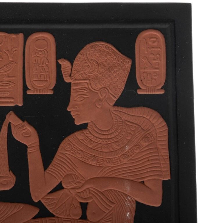 Limited Edition Wedgwood Black Basalt Jasperware & Terracotta Egyptian Style Wall Plaque photo Art