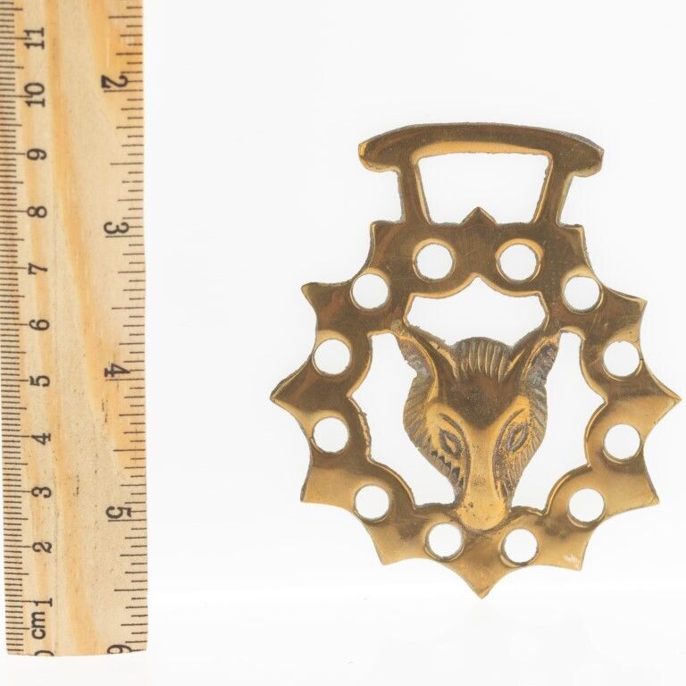 Antique Horse Brass Medallion photo for sale