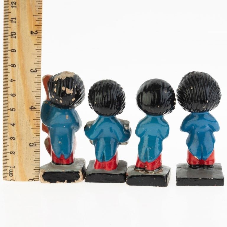 Antique Robinson’s Hand Painted Pottery Golly Musician Figures photo for sale