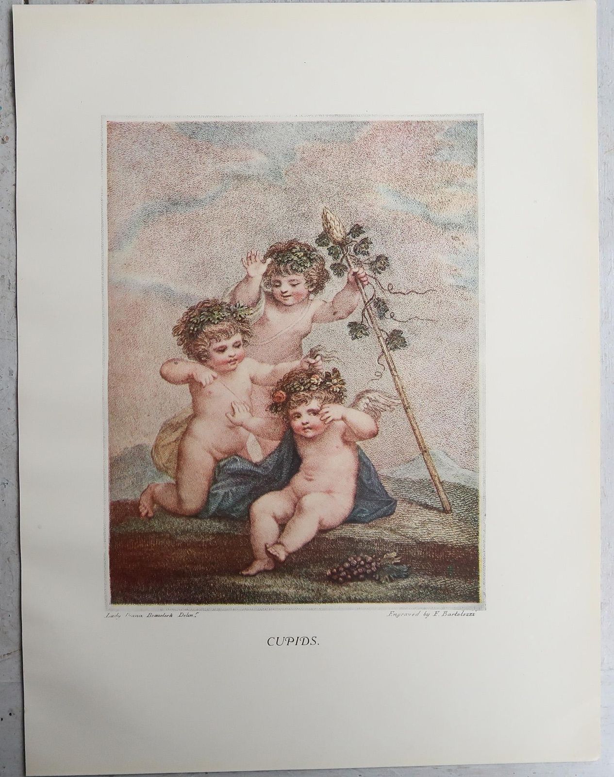 Pair Of Antique Neo Classical Bartolozzi Prints. 1907 photo Art