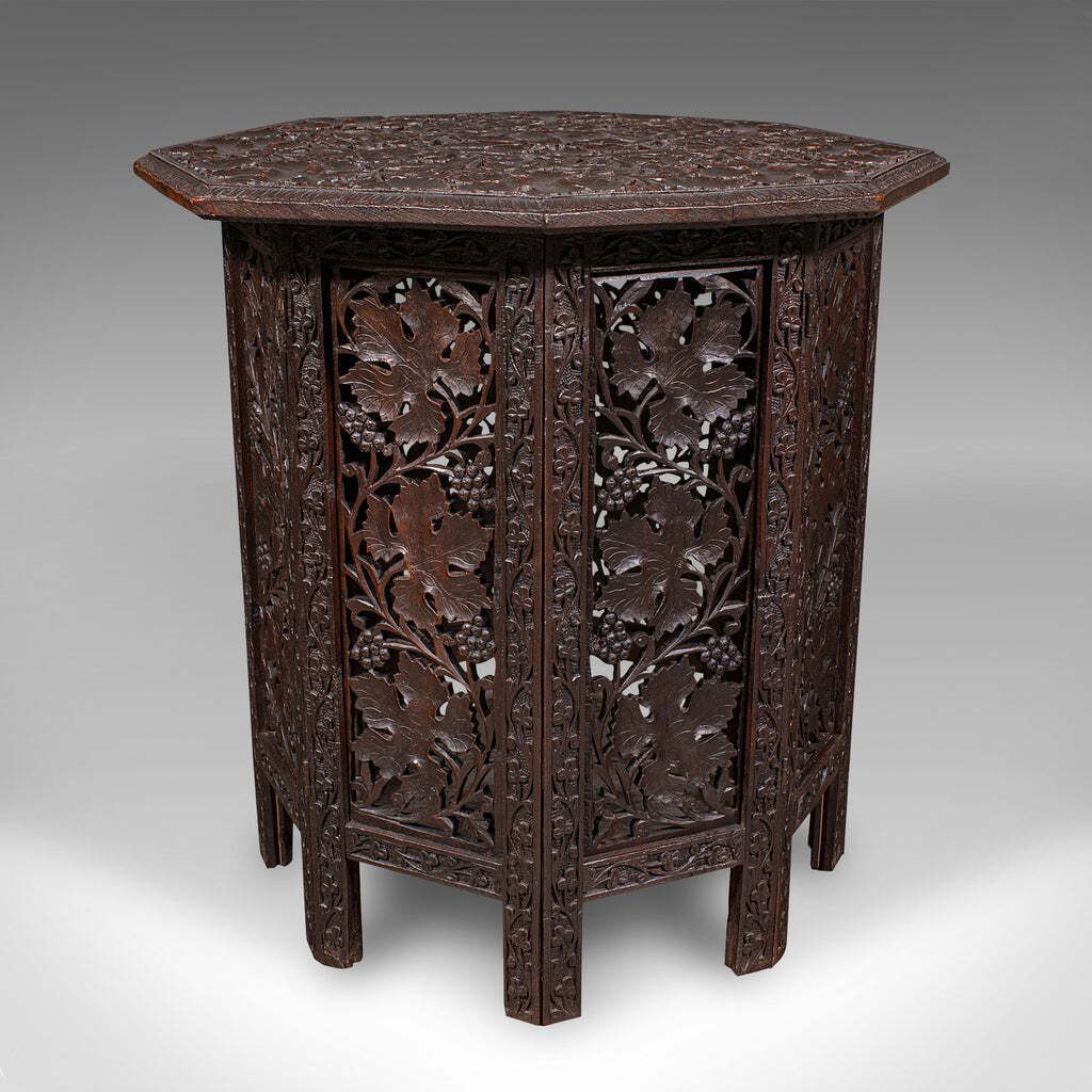 Antique Campaign Tea Table, Anglo Indian Teak, Folding, Serving, Victorian, 1900 photo Furniture