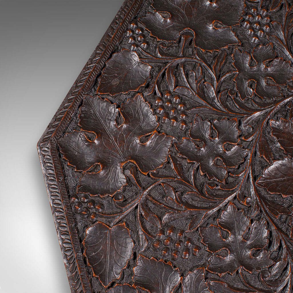photo furniture Antique Campaign Tea Table, Anglo Indian Teak, Folding, Serving, Victorian, 1900
