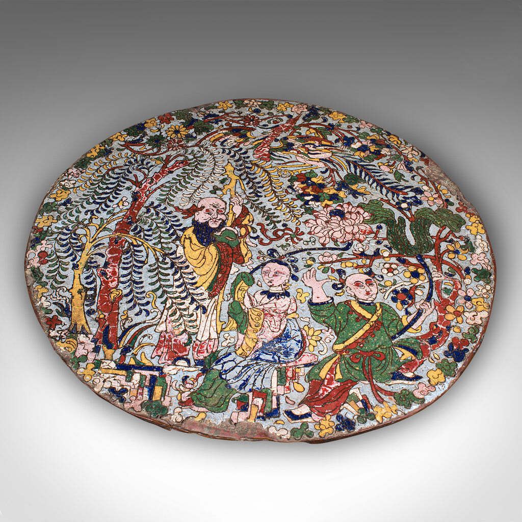 Antique Display Plate, Oriental, Cloisonne Plaque, Qing Dynasty, Georgian, 1750 photo furniture
