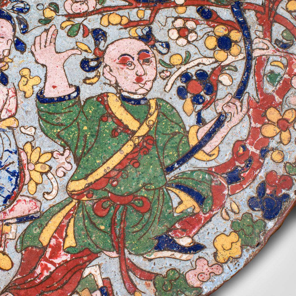 Antique Display Plate, Oriental, Cloisonne Plaque, Qing Dynasty, Georgian, 1750 photo vinterior