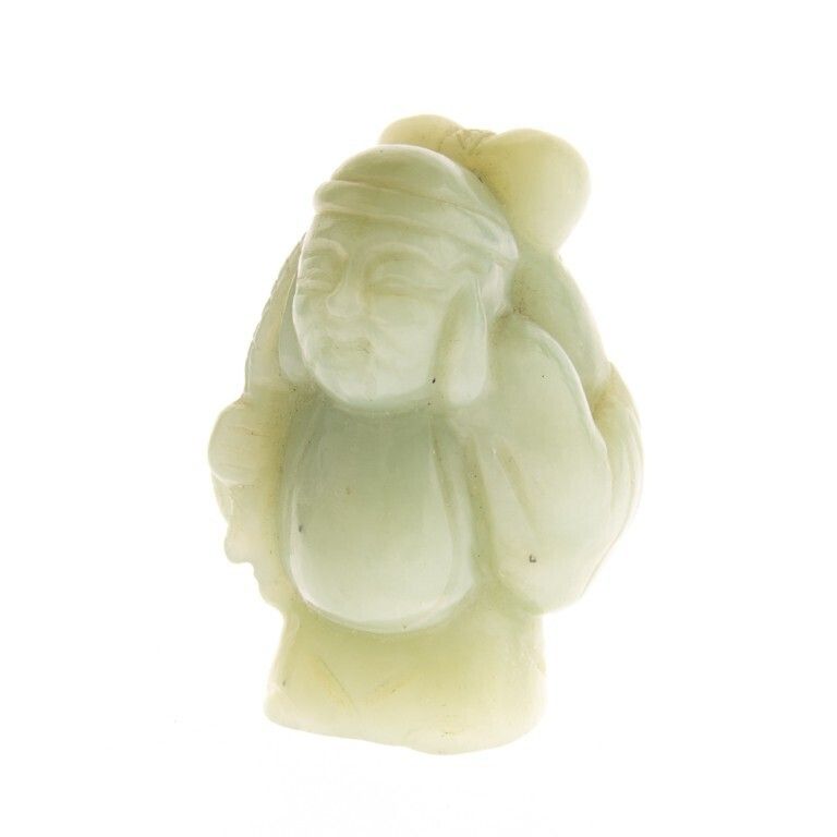 Antique Chinese Hand Carved Jade Sculpture Of Buddha 19th Century