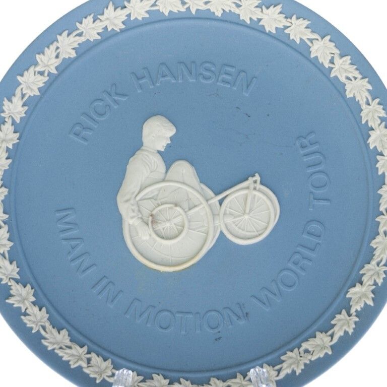 Wedgwood Blue Jasperware Ceramic Porcelain Rick Hansen Man In Motion World Tour Cabinet Plate photo furniture