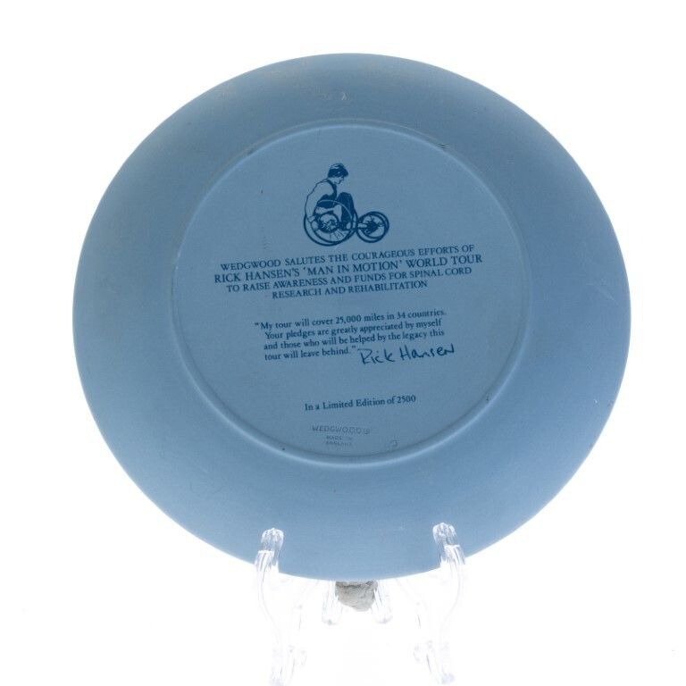 Wedgwood Blue Jasperware Ceramic Porcelain Rick Hansen Man In Motion World Tour Cabinet Plate photo Home Decor