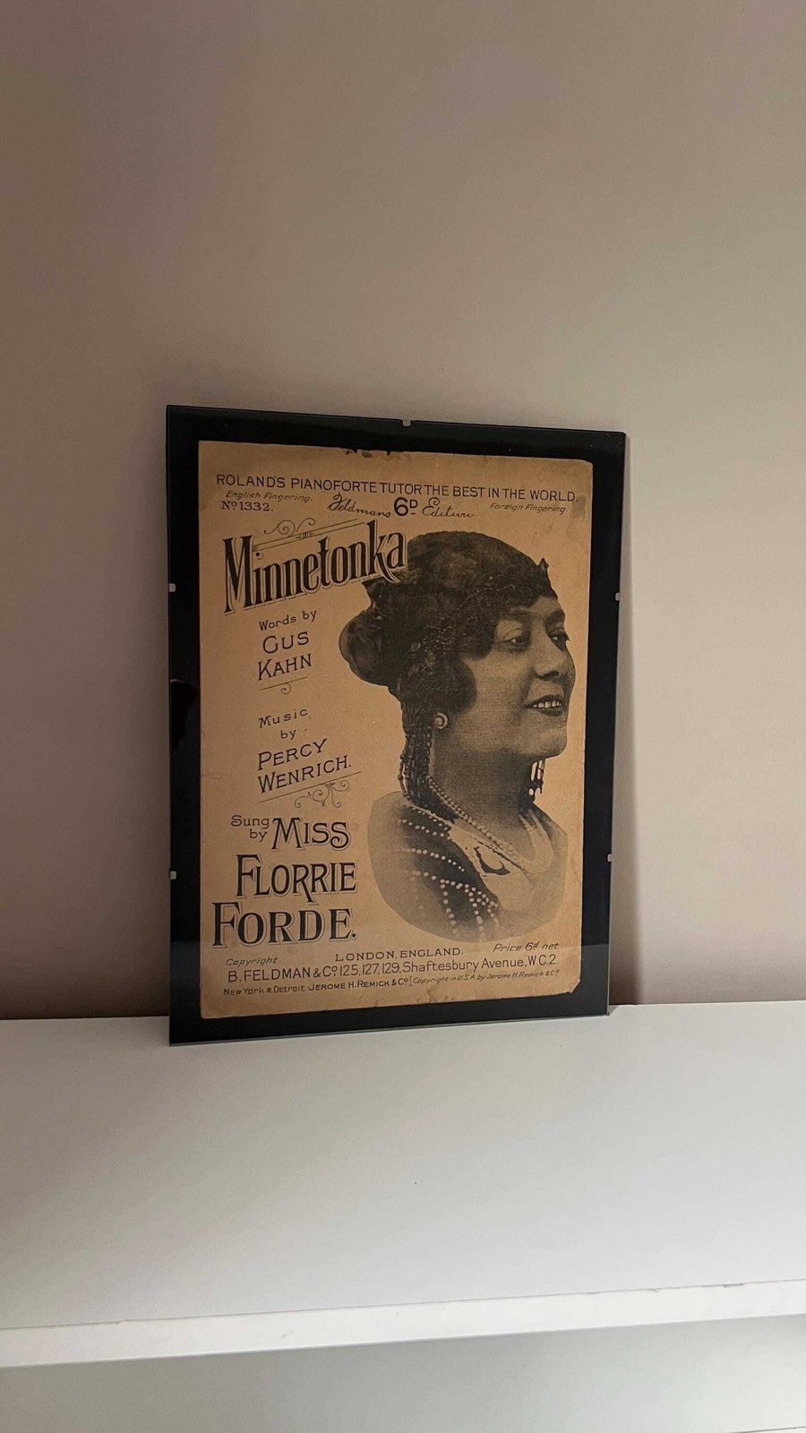 photo for sale 1923 Vintage Sheet Music “Minnetonka” Sung By Miss Florrie Forde – Art Deco Cover Design