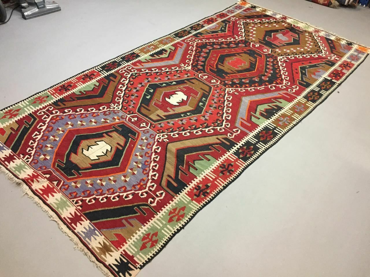 Vintage Turkish Kilim Kelim Rug 315x157cm Shabby Chic Wool,Moroccan Boho Large