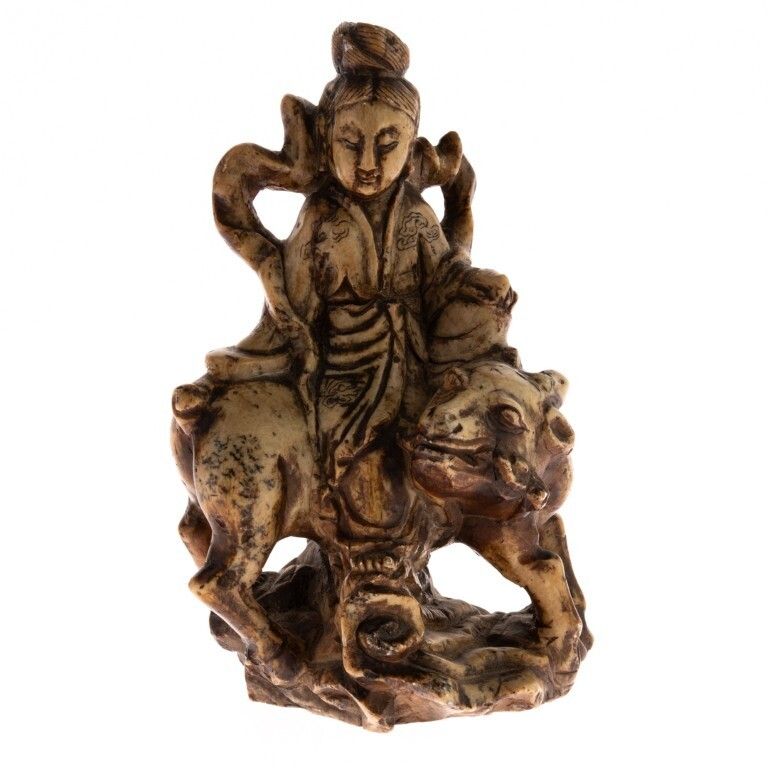 Mid Century Chinese Stone Carving Of Quanyin